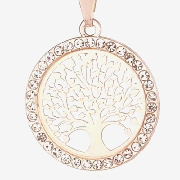 Tree Of Life Gold Crystal Pendant Necklace NEW 18-22in chain.OfferMe$25 - Picture 2 of 6